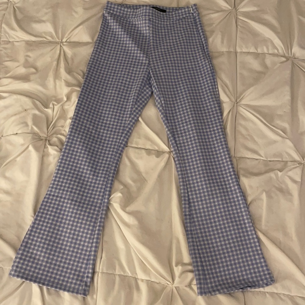 Forever 21 Gingham Print Flared Pant NWT